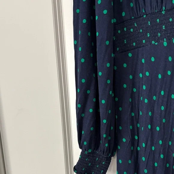 Boden Navy and green Long Sleeve Dress - Picture 4 of 8